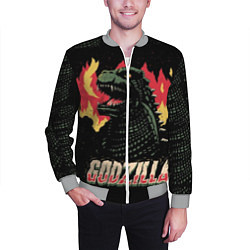 Бомбер мужской Flame Godzilla, цвет: 3D-меланж — фото 2