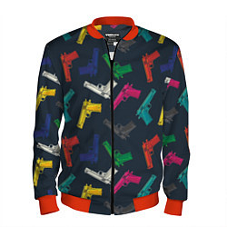 Бомбер мужской Разноцветные пистолеты, цвет: 3D-красный