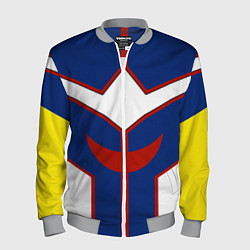 Бомбер мужской ALL MIGHT MY HERO ACADEMIA MHA МОЯ ГЕРОЙСКАЯ АКАДЕ, цвет: 3D-меланж