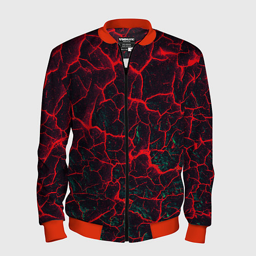 Мужской бомбер Молнии красные абстрактные / 3D-Красный – фото 1