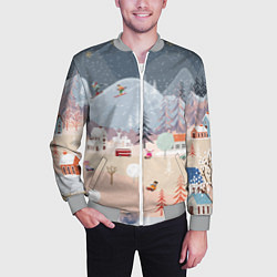 Бомбер мужской Новогодние каникулы, цвет: 3D-меланж — фото 2