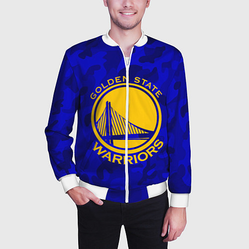 Мужской бомбер GOLDEN STATE WARRIORS / 3D-Белый – фото 3
