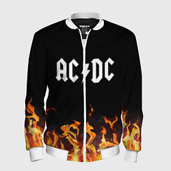 Бомбер мужской AC DC, цвет: 3D-белый