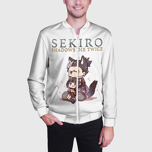 Мужской бомбер Sekiro:Shadows Die Twice / 3D-Белый – фото 3