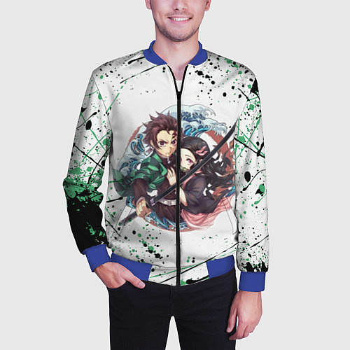 Мужской бомбер KIMETSU NO YAIBA / 3D-Синий – фото 3