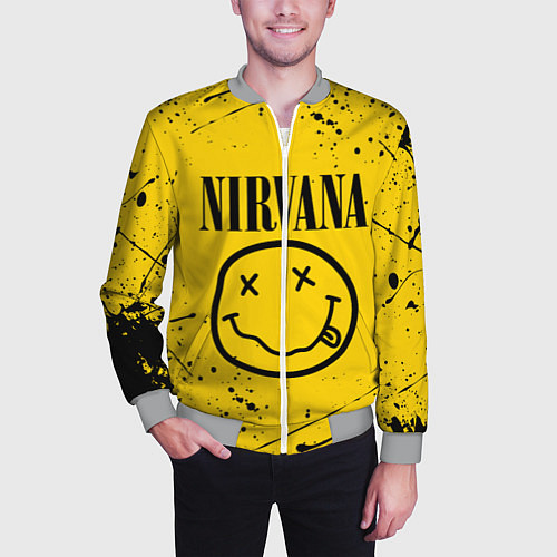 Мужской бомбер NIRVANA / 3D-Меланж – фото 3