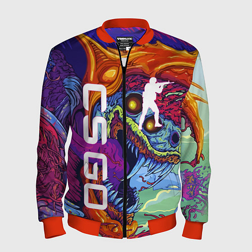 Мужской бомбер CS GO HYPERBEAST / 3D-Красный – фото 1
