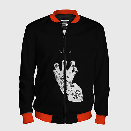 Мужской бомбер Выжигющий Искру / 3D-Красный – фото 1