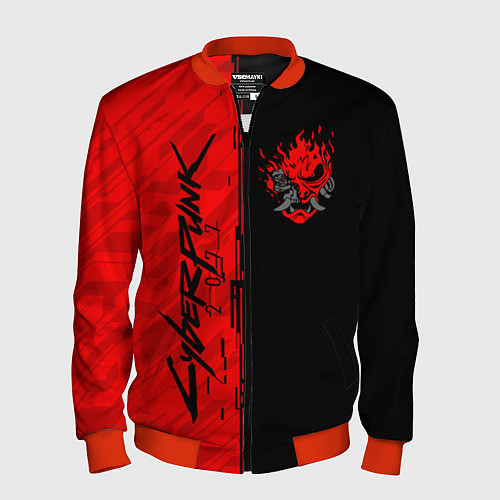 Мужской бомбер CYBERPUNK 2077 / 3D-Красный – фото 1