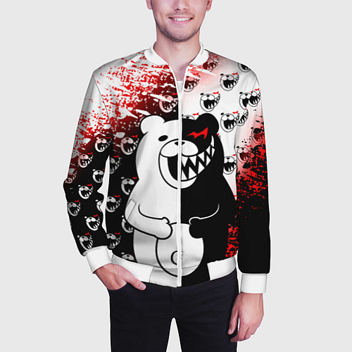 Мужской бомбер MONOKUMA / 3D-Белый – фото 3