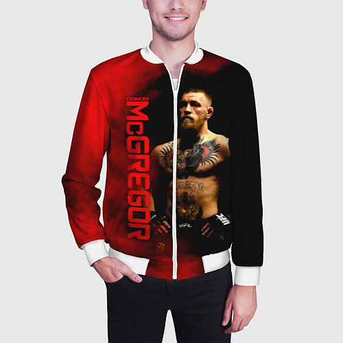 Мужской бомбер Конор МакГрегор / 3D-Белый – фото 3