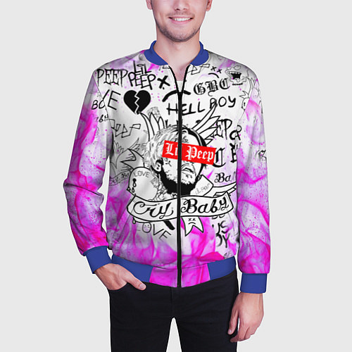 Мужской бомбер LIL PEEP / 3D-Синий – фото 3