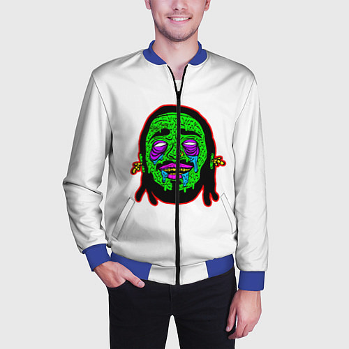 Мужской бомбер Post Malone / 3D-Синий – фото 3