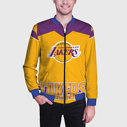 Бомбер мужской Los Angeles Lakers, цвет: 3D-синий — фото 2