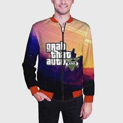 Бомбер мужской GTA 5, цвет: 3D-красный — фото 2