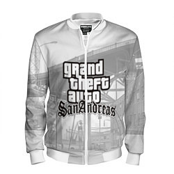 Бомбер мужской GTA SanAndreas, цвет: 3D-белый