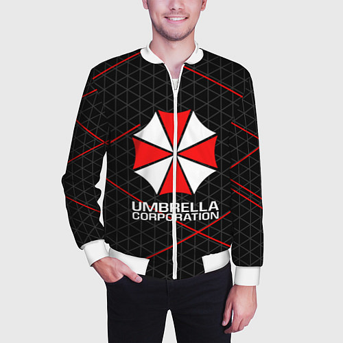 Мужской бомбер UMBRELLA CORP / 3D-Белый – фото 3