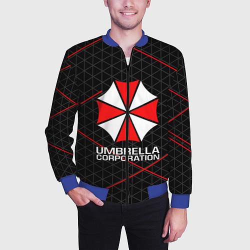 Мужской бомбер UMBRELLA CORP / 3D-Синий – фото 3