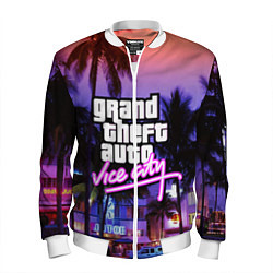 Бомбер мужской Grand Theft Auto Vice City, цвет: 3D-белый