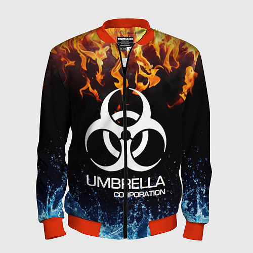 Мужской бомбер UMBRELLA CORPORATION / 3D-Красный – фото 1