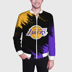 Бомбер мужской LA LAKERS, цвет: 3D-белый — фото 2