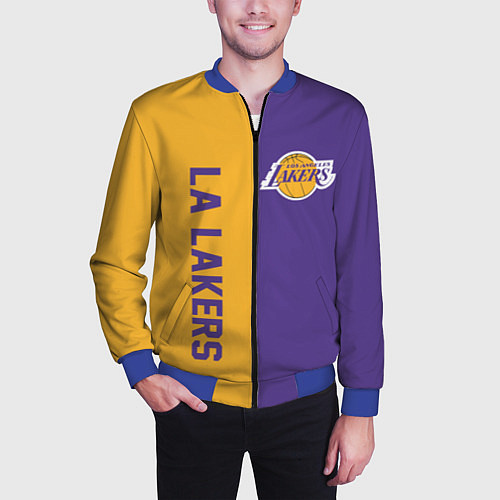 Мужской бомбер LA LAKERS / 3D-Синий – фото 3