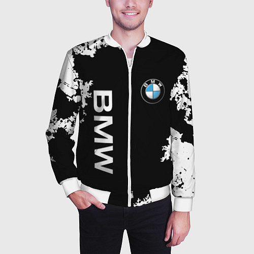 Мужской бомбер BMW / 3D-Белый – фото 3
