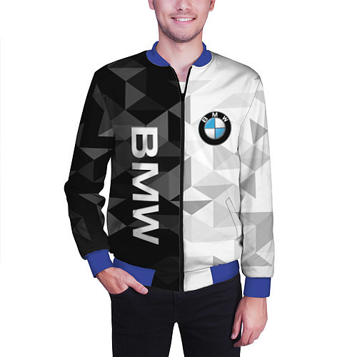 Мужской бомбер BMW / 3D-Синий – фото 3