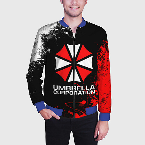 Мужской бомбер UMBRELLA CORPORATION / 3D-Синий – фото 3