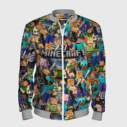 Бомбер мужской MINECRAFT ПЕРСОНАЖИ, цвет: 3D-меланж