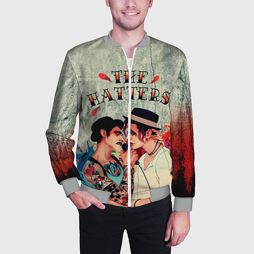 Мужской бомбер THE HATTERS / 3D-Меланж – фото 3