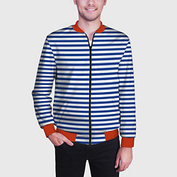 Бомбер мужской Тельняшка ВМФ, цвет: 3D-красный — фото 2