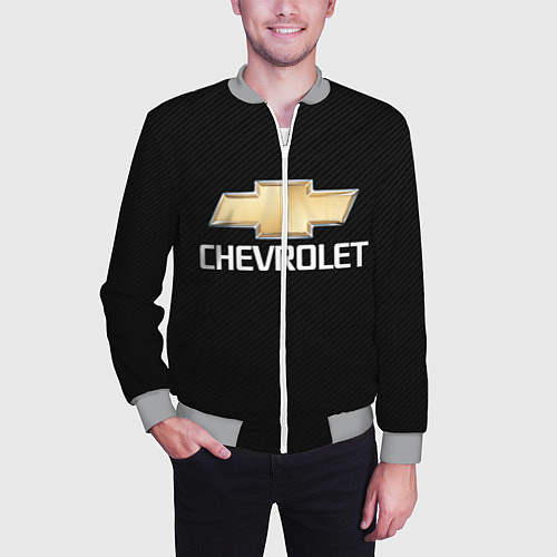 Мужской бомбер CHEVROLET / 3D-Меланж – фото 3