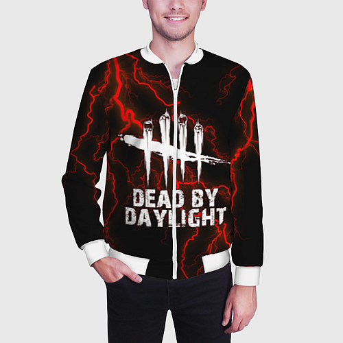 Мужской бомбер Dead by Daylight / 3D-Белый – фото 3