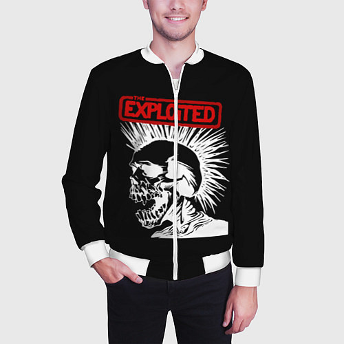 Мужской бомбер The Exploited / 3D-Белый – фото 3