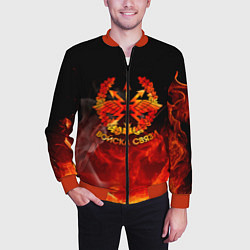 Бомбер мужской Войска связи, цвет: 3D-красный — фото 2