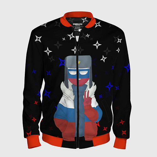 Мужской бомбер CountryHumans / 3D-Красный – фото 1