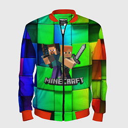 Бомбер мужской MINECRAFT, цвет: 3D-красный