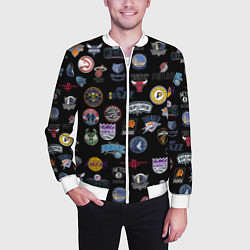 Бомбер мужской NBA Pattern, цвет: 3D-белый — фото 2