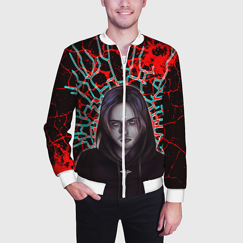 Мужской бомбер Pyrokinesis / 3D-Белый – фото 3