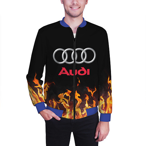 Мужской бомбер AUDI / 3D-Синий – фото 3