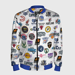 Бомбер мужской NBA Pattern, цвет: 3D-синий