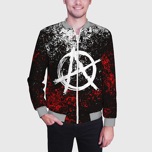 Мужской бомбер АНАРХИЯ / 3D-Меланж – фото 3