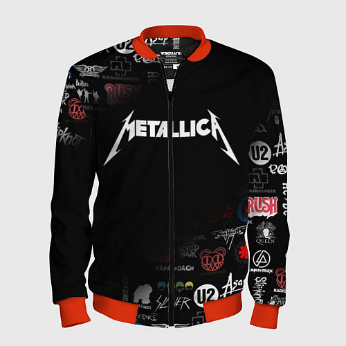 Мужской бомбер Metallica / 3D-Красный – фото 1