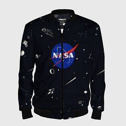 Бомбер мужской NASA, цвет: 3D-черный
