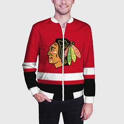 Бомбер мужской Chicago Blackhawks, цвет: 3D-белый — фото 2