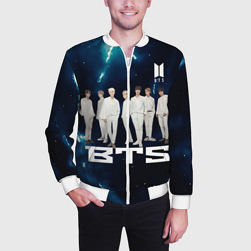 Мужской бомбер BTS / 3D-Белый – фото 3