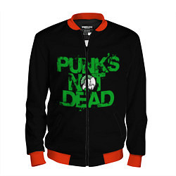 Бомбер мужской Punks Not Dead, цвет: 3D-красный