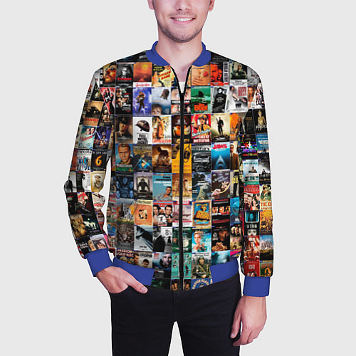 Мужской бомбер Постеры фильмов / 3D-Синий – фото 3