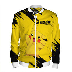 Бомбер мужской PIKACHU: PIKA PIKA, цвет: 3D-белый